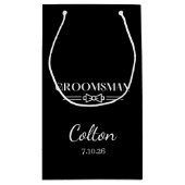 Trouwcadeautas voor bruidsjonkers klein cadeauzakje (Achterkant)