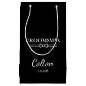 Trouwcadeautas voor bruidsjonkers klein cadeauzakje (Voorkant)