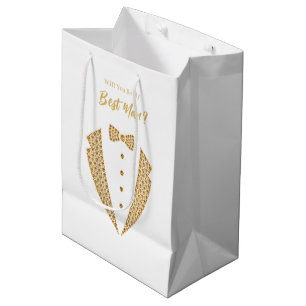Trouwcadeautas voor de getuige van de bruidegom medium cadeauzakje