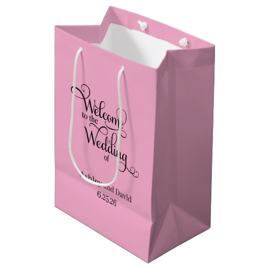 Trouwcadeautas Welcome Medium Cadeauzakje (Voorkant Gekanteld)