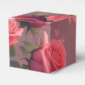 Trouwcake Favor Doos met Bloemrozen Bedankdoosjes (Voorkant Zijde)