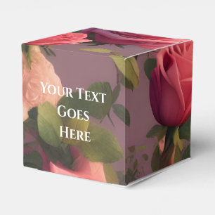 Trouwcake Favor Doos met Bloemrozen Bedankdoosjes