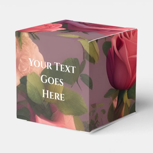 Trouwcake Favor Doos met Bloemrozen Bedankdoosjes (Achterkant)
