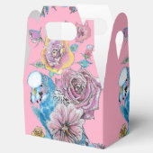 Trouwcake Favorietendoosje Roze Rozen voor Budgie Bedankdoosjes (Geopend)