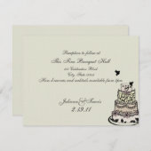 Trouwcake/ receptiekaart kaart (Voorkant / Achterkant)