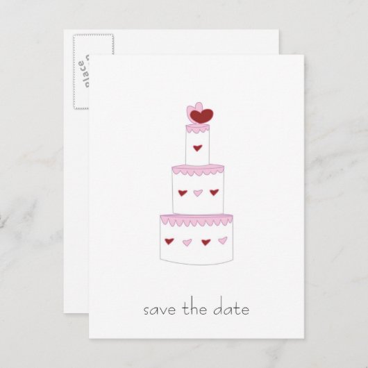 Trouwcake "Save the Date" ansichtkaart Aankondigingskaart (Voorkant / Achterkant)