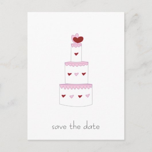 Trouwcake "Save the Date" ansichtkaart Aankondigingskaart (Voorkant)