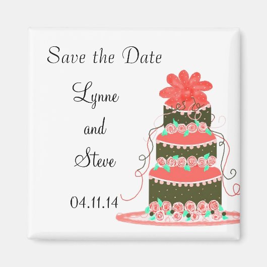 Trouwcake Save the Date Magneet (Voorkant)
