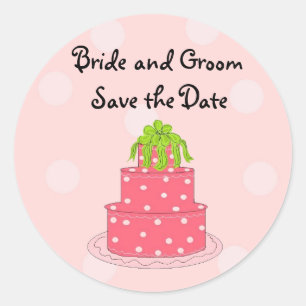 Trouwcake Save the Date Ronde Sticker