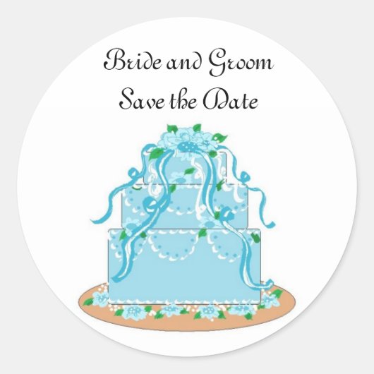 Trouwcake Save the Date Ronde Sticker (Voorkant)