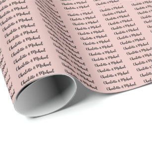 Trouwcalligrafie Elegante Roze Goud Eenvoudige Naa Cadeaupapier