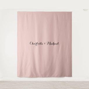 Trouwcalligrafie Elegante Roze Goud Eenvoudige Naa Wandkleed
