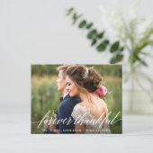 Trouwcalligrafie Euwig Dankbaar Foto Briefkaart (Staand voorkant)