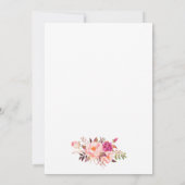 Trouwcalligrafie waterverf roze blozen bloem kaart (Achterkant)