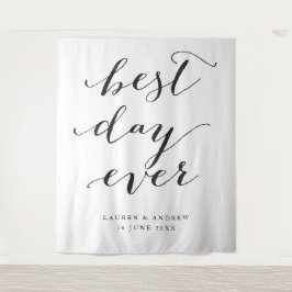 Trouwceremonie achterwand 'Beste dag ooit' Wandkleed