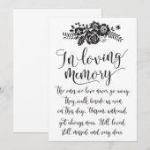 Trouwceremonie bord 'Ter nagedachtenis' Kaart (Voorkant / Achterkant)