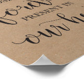 Trouwceremonie bord ter nagedachtenis poster (Hoek)