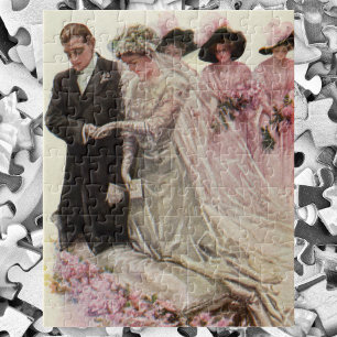 Trouwceremonie bruid en bruidegom in Victoriaanse  Legpuzzel
