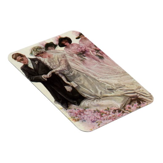 Trouwceremonie bruid en bruidegom in Victoriaanse  Magneet (Rechterzijde)