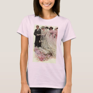 Trouwceremonie bruid en bruidegom in Victoriaanse  T-shirt