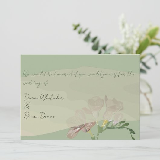 Trouwceremonie Fresia Uitnodiging (Staand voorkant)