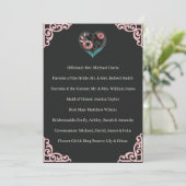 Trouwceremonie Huwelijksprogramma Roze Hart Bloeme Programmakaart (Staand voorkant)
