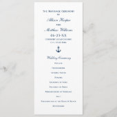 Trouwceremonie met maritiem anker programmakaart (Voorkant)