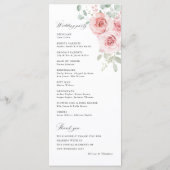 Trouwceremonie met Roze Bloemen Programmakaart (Achterkant)
