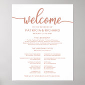 Trouwceremonie Programma Bord Roze Goud Poster (Voorkant)