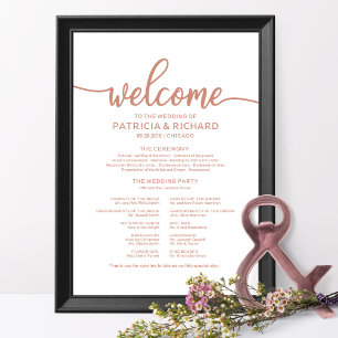 Trouwceremonie Programma Bord Roze Goud Poster