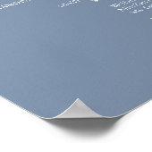 Trouwceremonie Programma Bord Stof Blauw Poster (Hoek)