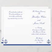 Trouwceremonie programma Flyer met Nautisch thema (Voorkant / Achterkant)