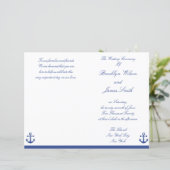 Trouwceremonie programma Flyer met Nautisch thema (Staand voorkant)