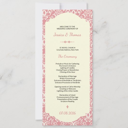 Trouwceremonie programma sjabloon (Voorkant)