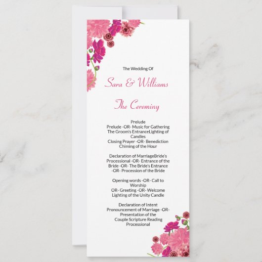 Trouwceremonie Programma Sjabloon (Voorkant)