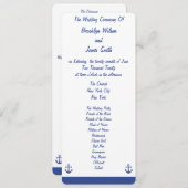 Trouwceremonie programma's kaarten met nautisch th (Voorkant / Achterkant)