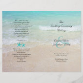 Trouwceremonie Strand Achtergrond Vouwbaar Program (Voorkant)