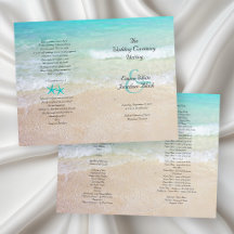Trouwceremonie Strand Achtergrond Vouwbaar Program