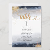 Trouwceremonie Tafel Zitplaats Grafiek in Navy en  (Voorkant)