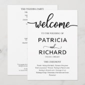 Trouwceremonie Volgorde van Dienst Programma Chic Programmakaart (Voorkant / Achterkant)