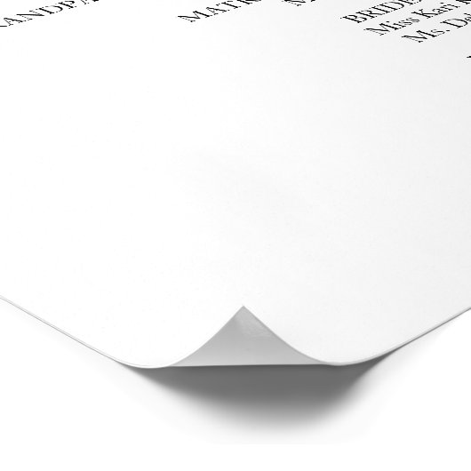 Trouwceremonieprogramma Chic Script Poster (Hoek)