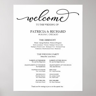Trouwceremonieprogramma Chic Script Poster