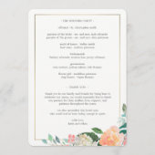 Trouwceremonieprogramma Dubbelzijdig Roze Bloemen Programmakaart (Achterkant)