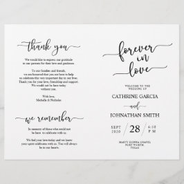 Trouwceremonieprogramma, Elegant Schrift Zwart