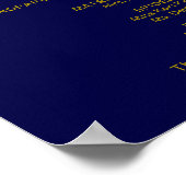 Trouwceremonieprogramma Goud Navyblauw Poster (Hoek)