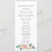 Trouwceremonieprogramma met blozende zomerbloemen programmakaart (Achterkant)