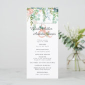 Trouwceremonieprogramma met blozende zomerbloemen programmakaart (Staand voorkant)