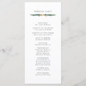 Trouwceremonieprogramma met gouden boog en groene  programmakaart (Achterkant)