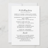 Trouwceremonieprogramma met gouden lijst en groen kaart (Achterkant)