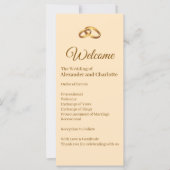 Trouwceremonieprogramma met gouden monogram (Voorkant)